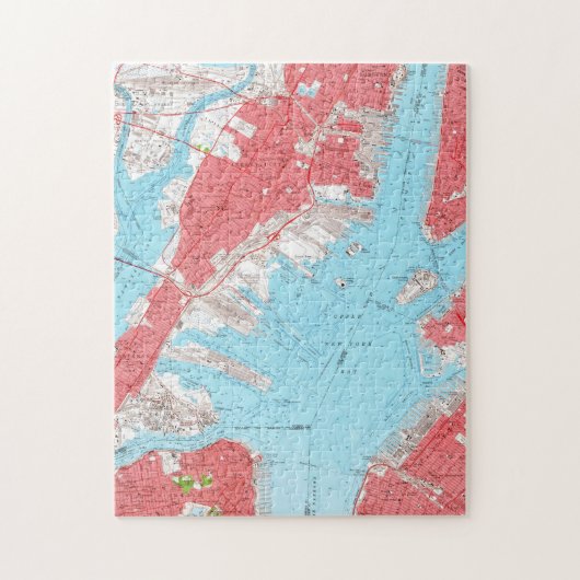 ヴィンテージジャージーシティNJの地図(1955) 2 ジグソーパズル (縦)