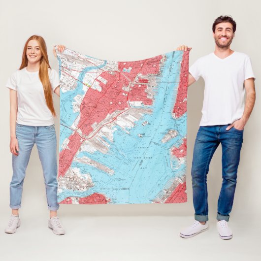 ヴィンテージジャージーシティNJの地図(1955) 2 フリースブランケット (インサイチュ)