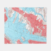 ヴィンテージジャージーシティNJの地図(1955) 2 フリースブランケット (正面(横))