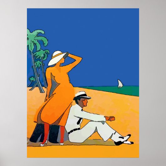 ヴィンテージジャージーショア、ビーチ ポスター (正面)