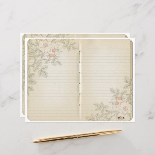 ヴィンテージジャーナルページワイルドバラビースクラップブック (正面/裏面インサイチュ)