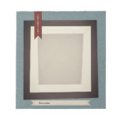 ヴィンテージジャーナル日記ブルーセピアスクラップブックペーパー ノートパッド (正面)