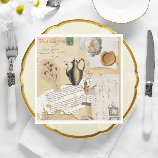 ヴィンテージジャーナル紙ナプキンス スタンダードランチョンナプキン