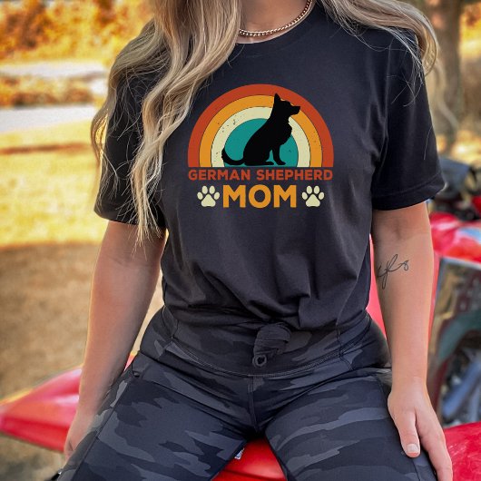 ヴィンテージジャーマンシェパードドッグママムサンセット Tシャツ