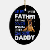 ヴィンテージジャーマンシェパードパパの父の日誇りを持った セラミックオーナメント (右)