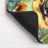 ヴィンテージジャーマンシェパードフローラ マウスパッド (コーナー)