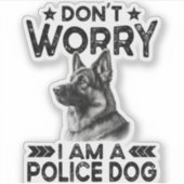 ヴィンテージジャーマンシェパード警察犬のオーナー おもしろい シール (正面)