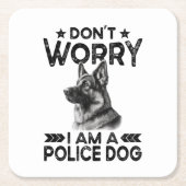 ヴィンテージジャーマンシェパード警察犬のオーナー おもしろい スクエアペーパーコースター (正面)