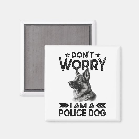 ヴィンテージジャーマンシェパード警察犬のオーナー おもしろい マグネット (正面/裏面)