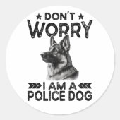 ヴィンテージジャーマンシェパード警察犬のオーナー おもしろい ラウンドシール (正面)