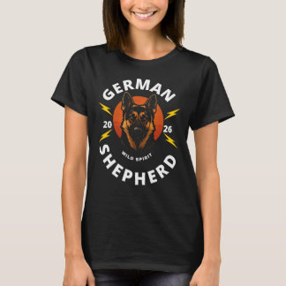ヴィンテージジャーマンシェパード 稲妻 ドッグ ラバー Tシャツ