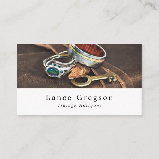 ヴィンテージジュエリーおよび鍵、アンティークディーラービジネス ロイヤリティカード (裏面)