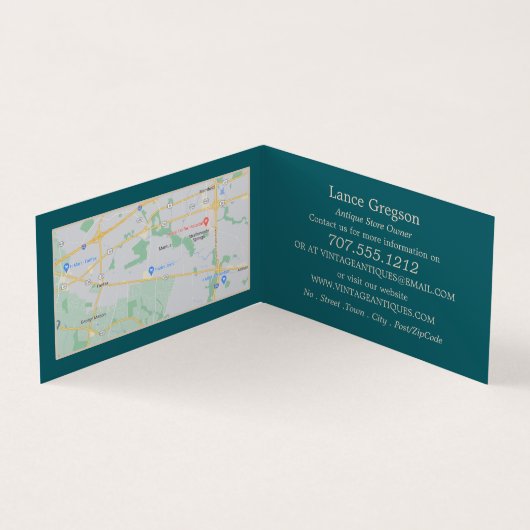 ヴィンテージジュエリーと鍵、アンティークディーラー、ストア 名刺 (内部)