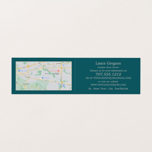 ヴィンテージジュエリーと鍵、アンティークディーラー、ストア 名刺 (内部フラット)