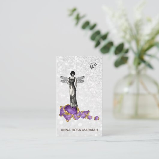 *~*ヴィンテージジュエルズマジカルフェアリーアメジスト 名刺 (スタンド正面)