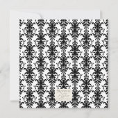 ヴィンテージジュエルバックル白黒ダマスリボン 招待状 (裏面)