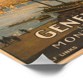 ヴィンテージジュネーブモンブランスイス観光ポスター ポスター (角)