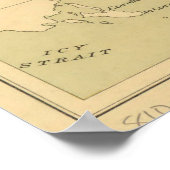 ヴィンテージジュノー・アラスカの地質図(1912) ポスター (角)