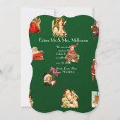 ヴィンテージジュレ、クリスマスパターンビクトリアン、アールヌーヴ セーブザデート (正面)