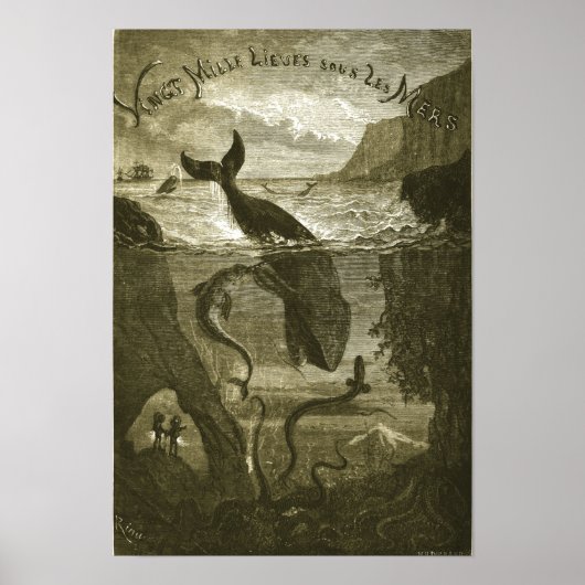 ヴィンテージジュール・ヴェルヌ20,000リーグ… ポスター (正面)
