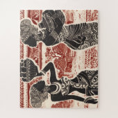 ヴィンテージジョウトバルアフリカ女性村 ジグソーパズル (縦)