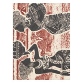 ヴィンテージジョウトバルアフリカ女性村 テーブルクロス (正面)