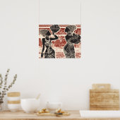 ヴィンテージジョウトバルアフリカ女性村 ポスター (キッチン)