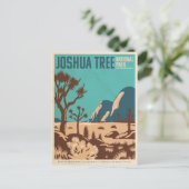 ヴィンテージジョシュアツリー国立公園図解入りの、写真付きの ポストカード (スタンド正面)