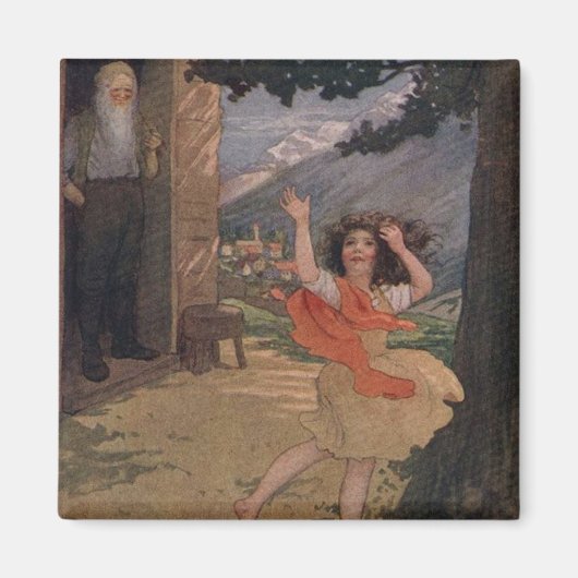 ヴィンテージジョハンナスパイリハイジオブザスイスアルプス マグネット (正面)