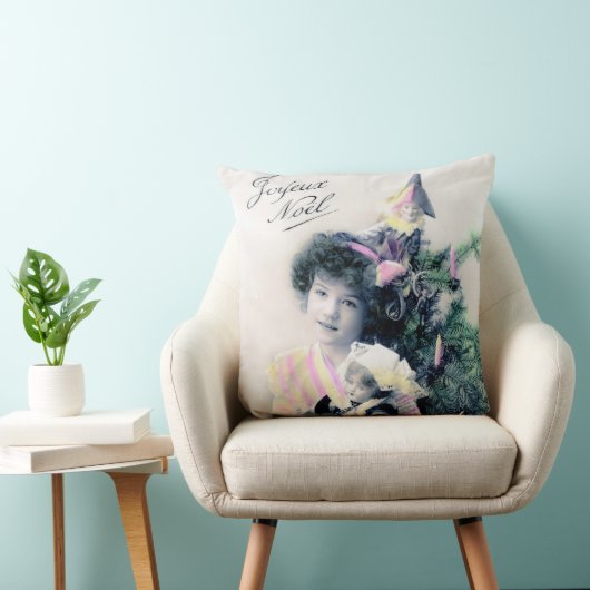 ヴィンテージジョユーヌエルと女の子と人形 クッション (椅子)