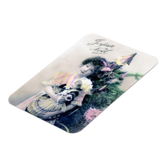 ヴィンテージジョユーヌエルと女の子と人形 マグネット (左側)