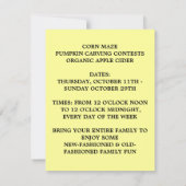 ヴィンテージジョルカボチャ収穫彫刻招待状 招待状 (裏面)