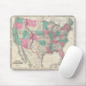 ヴィンテージジョンソンの州の統一された地図(1866) マウスパッド (マウス)