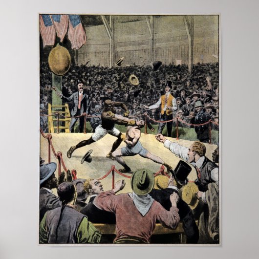 ヴィンテージジョンソンジェフリーズファイトイラストレーション ポスター (正面)