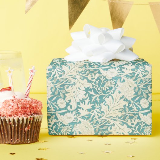 ヴィンテージジョンヘンリーデアルアクアフローラルパターン ラッピングペーパー (誕生日パーティー)