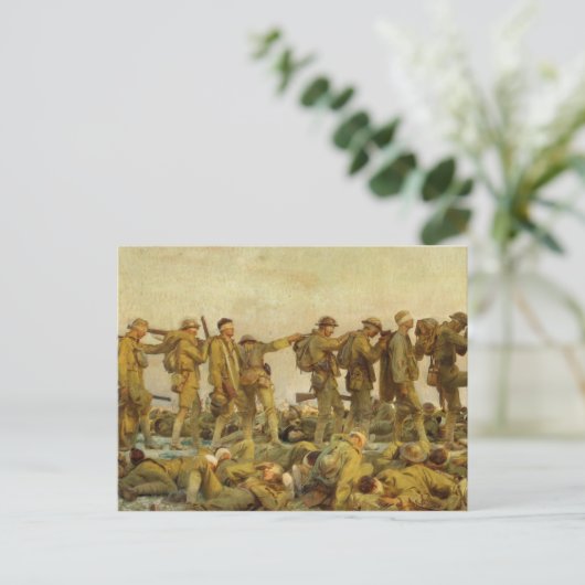 ヴィンテージジョン歌手サルゲント第一次世界大戦ガス ポストカード (スタンド正面)