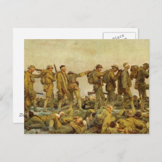 ヴィンテージジョン歌手サルゲント第一次世界大戦ガス ポストカード (正面/裏面)