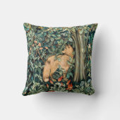 ヴィンテージジョン・デアール「緑」 – 木の花とキツネ クッション (裏面)