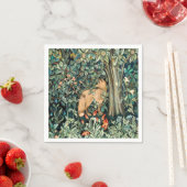 ヴィンテージジョン・デアール「緑」 – 木の花とキツネ スタンダードカクテルナプキン (インサイチュ)