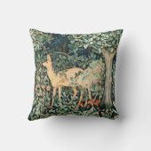 ヴィンテージジョン・デアール「緑」 – 木の花と鹿 クッション (裏面)
