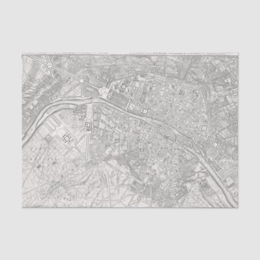 ヴィンテージジョン・ロッケのパリの地図 薄葉紙 (正面)