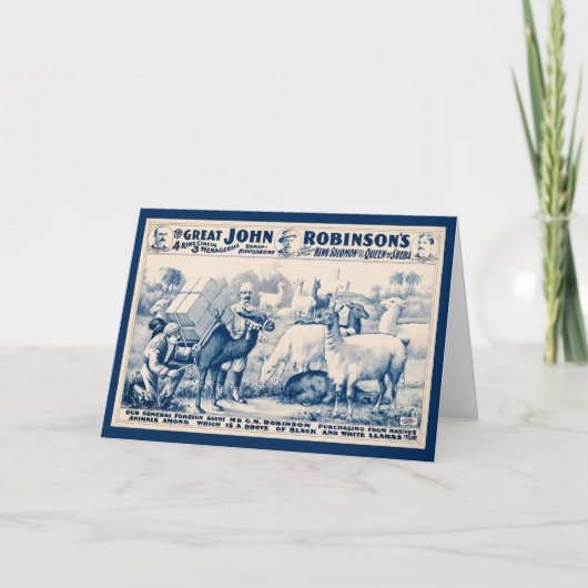 ヴィンテージジョン・ロビンソン・サーカスのポスター カード (正面)