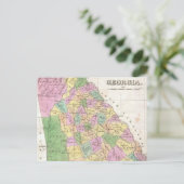 ヴィンテージジョージアの地図（1827年） ポストカード (スタンド正面)