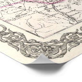 ヴィンテージジョージアの地図(1855年) ポスター (角)
