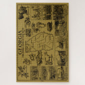 ヴィンテージジョージアの地図(1912) – タン ジグソーパズル (縦)