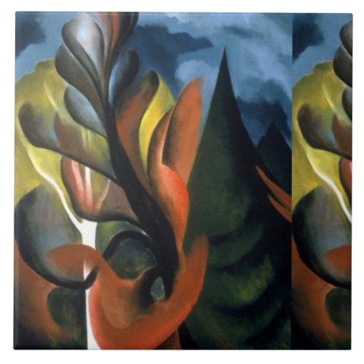 ヴィンテージジョージアオキーフェ1922メープルアンドシダー タイル (正面)