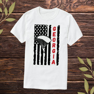 ヴィンテージジョージアパラグライディングスカイダイビングパラシュート Tシャツ