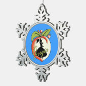 ヴィンテージジョージアピーチシルエットサザンベル スノーフレークピューターオーナメント (右)