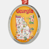 ヴィンテージジョージア地図オーナメント メタルオーナメント (左)