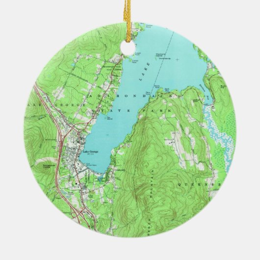 ヴィンテージジョージニューヨークの地図(1966) セラミックオーナメント (裏面)